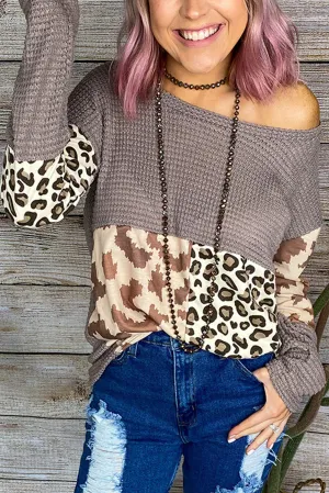 Splicing Waffle Blouse