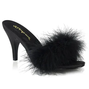 SS-AMOUR-03 Slide | Black Genuine Satin