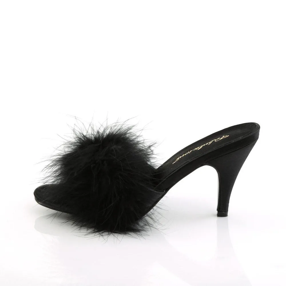 SS-AMOUR-03 Slide | Black Genuine Satin