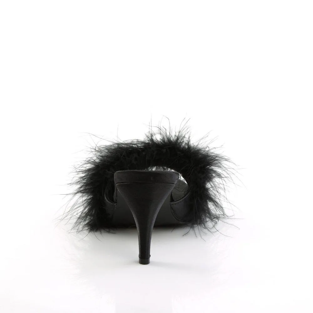 SS-AMOUR-03 Slide | Black Genuine Satin