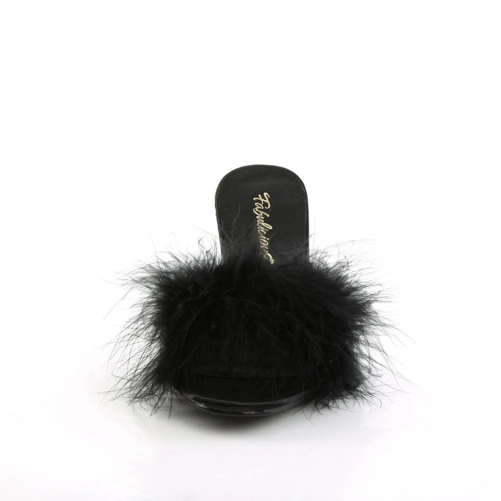 SS-AMOUR-03 Slide | Black Genuine Satin