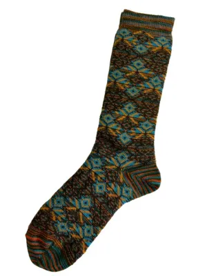 Starlight Alpaca Socks in Brown - Large