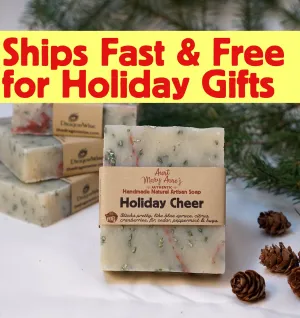 Stocking Stuffer Christmas Soap Gift, Vegan, Holiday Cheer, Bulk Savings, Cold Process, Olive Oil & Shea Butter Body Soap