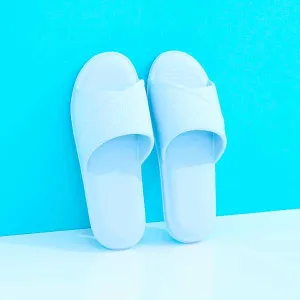 Stylish stripes bathroom slippers for ladies (Blue, 39/40)