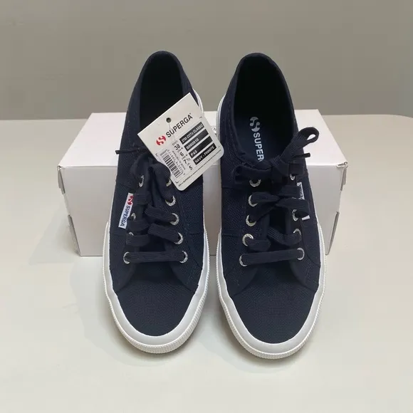 Superga Cotu Classic Sneaker in Navy/White sz 38EU/7.5US New in Box