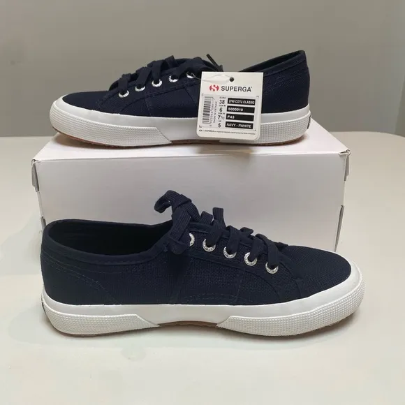 Superga Cotu Classic Sneaker in Navy/White sz 38EU/7.5US New in Box