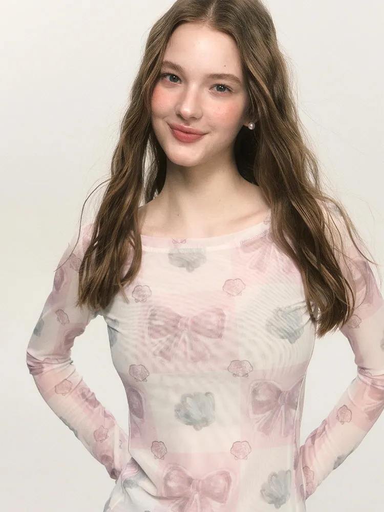 Sweet Bow Fantasy Mesh Top