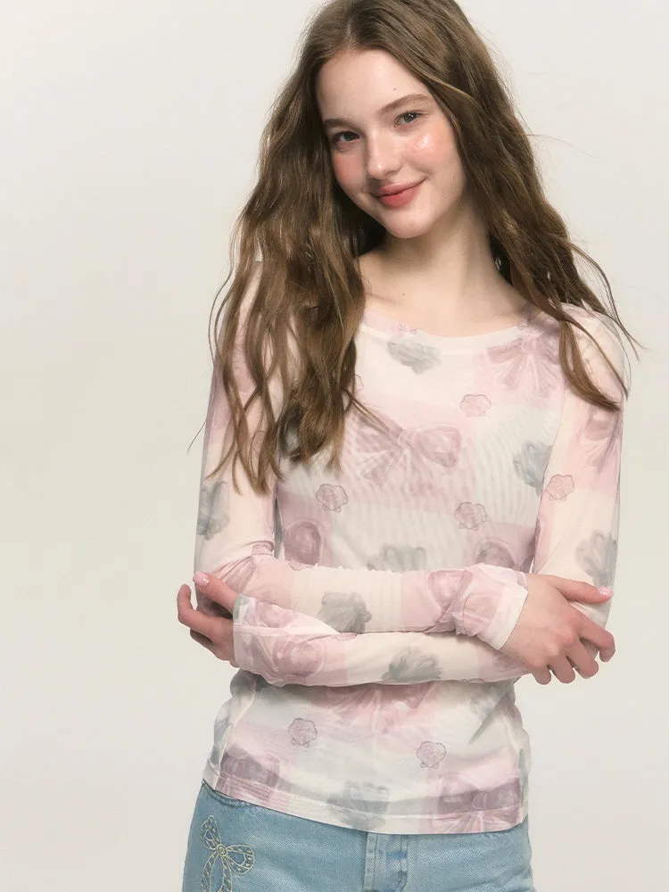 Sweet Bow Fantasy Mesh Top