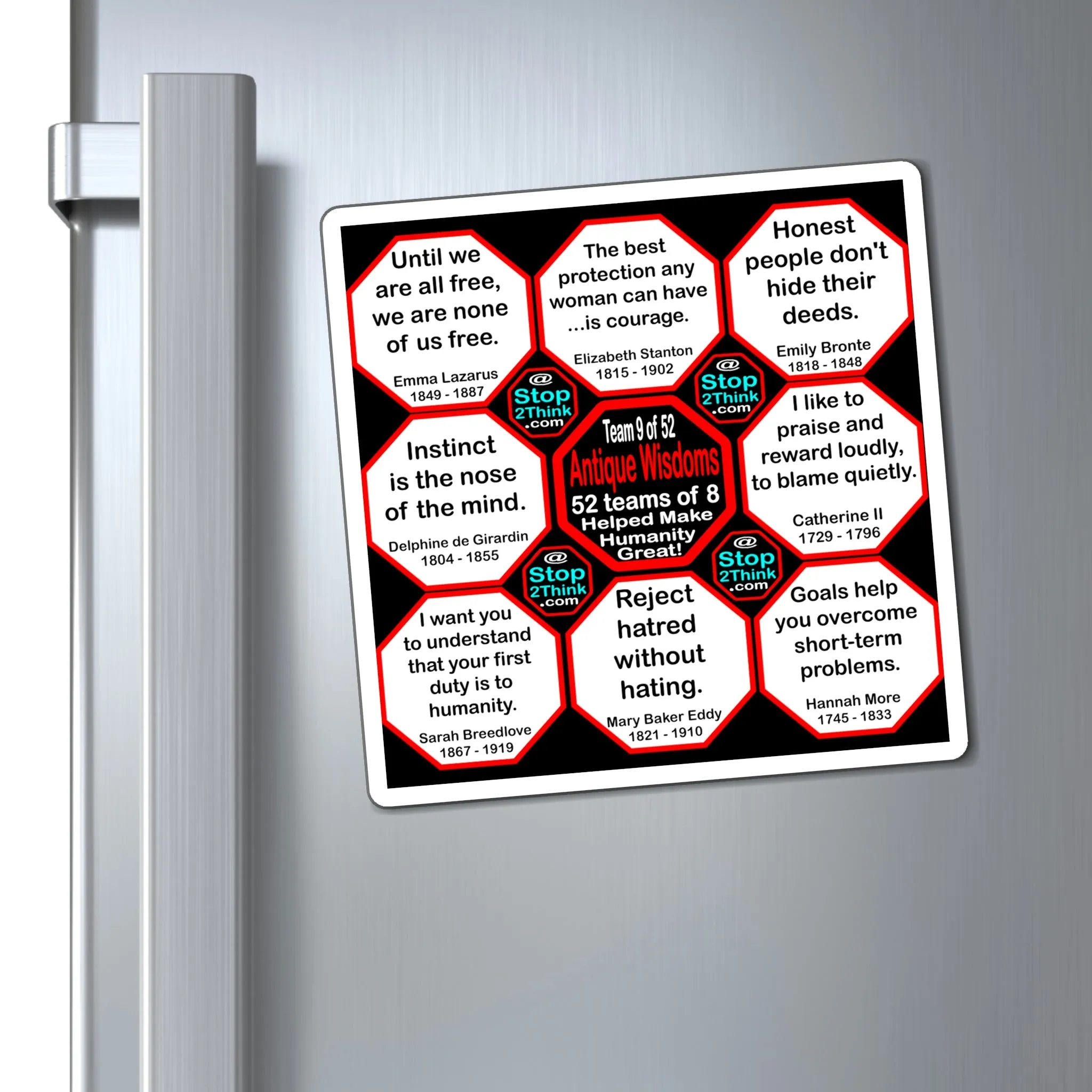Team 9 of 52 Antique Magnetic Wisdoms Stick Around