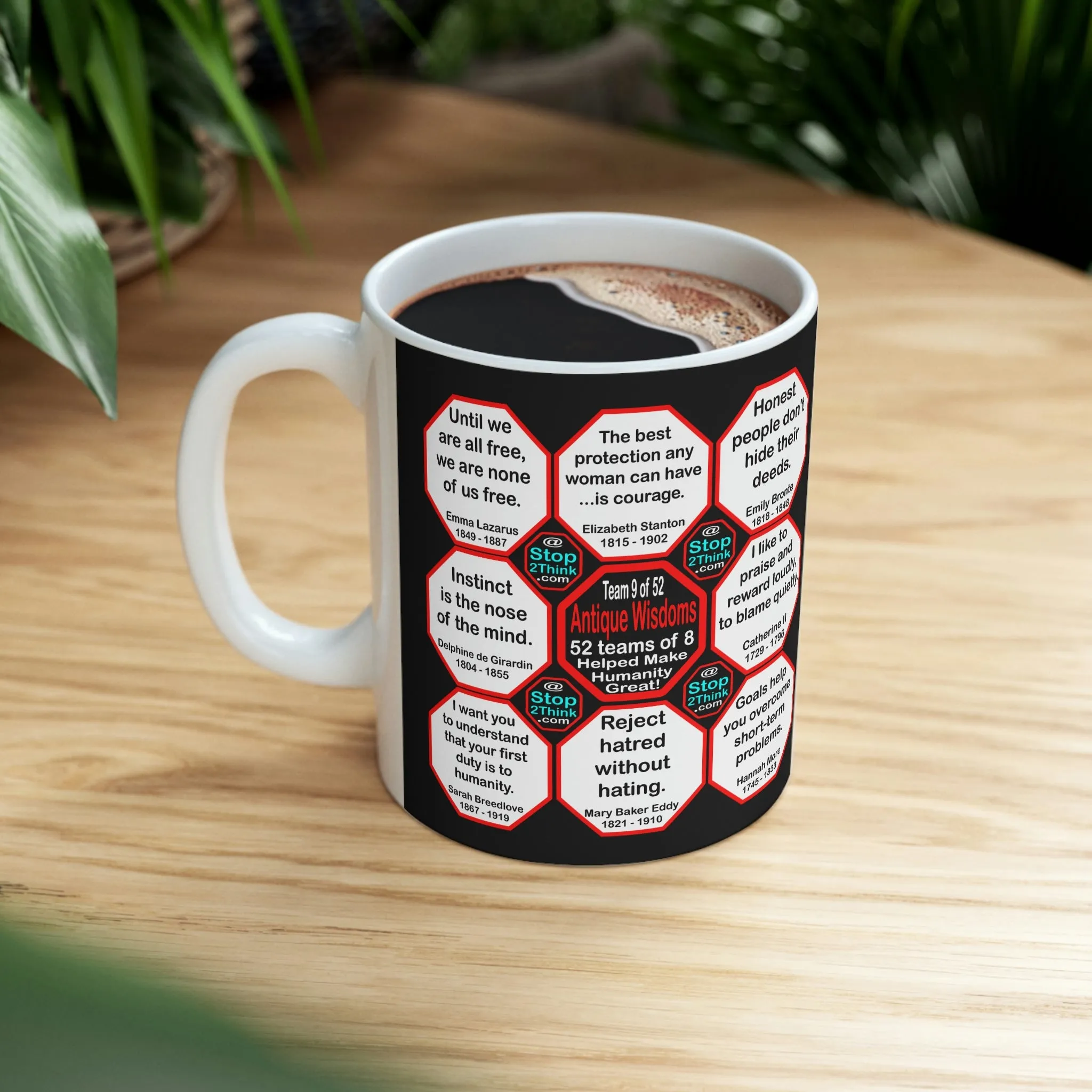 Team 9 of 52 teams that Make Humanity Great!  ...Drink Wisely in Mug Wisdoms  Ceramic 11oz cup