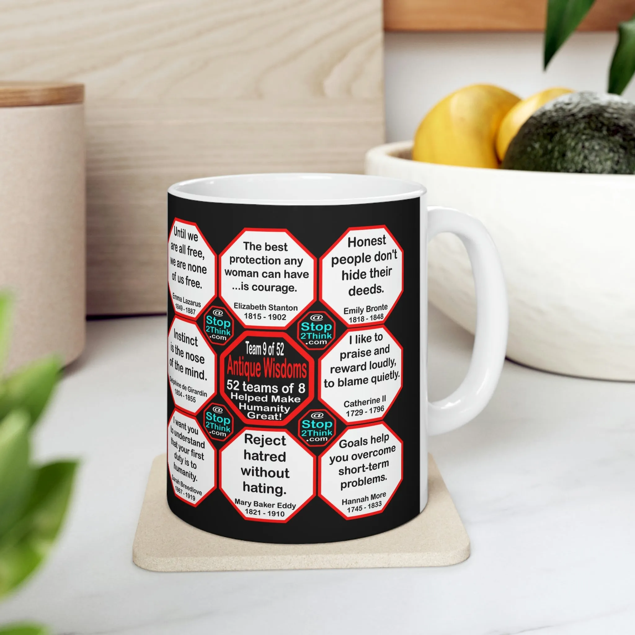 Team 9 of 52 teams that Make Humanity Great!  ...Drink Wisely in Mug Wisdoms  Ceramic 11oz cup