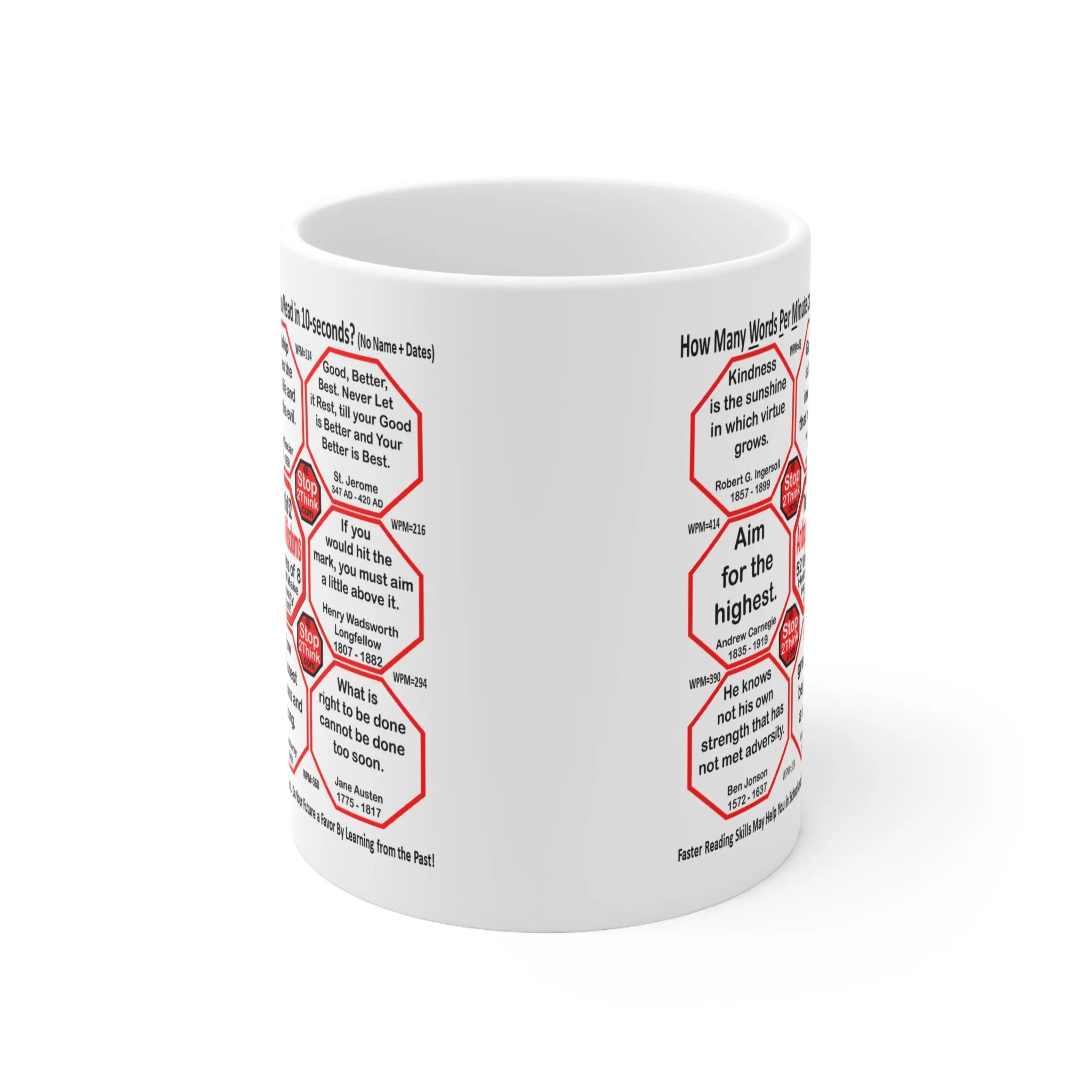 Teams 3 4 of 52... How Fast Can You Read Mug Wisdoms? - Drink Wisely at Stop2Think.com