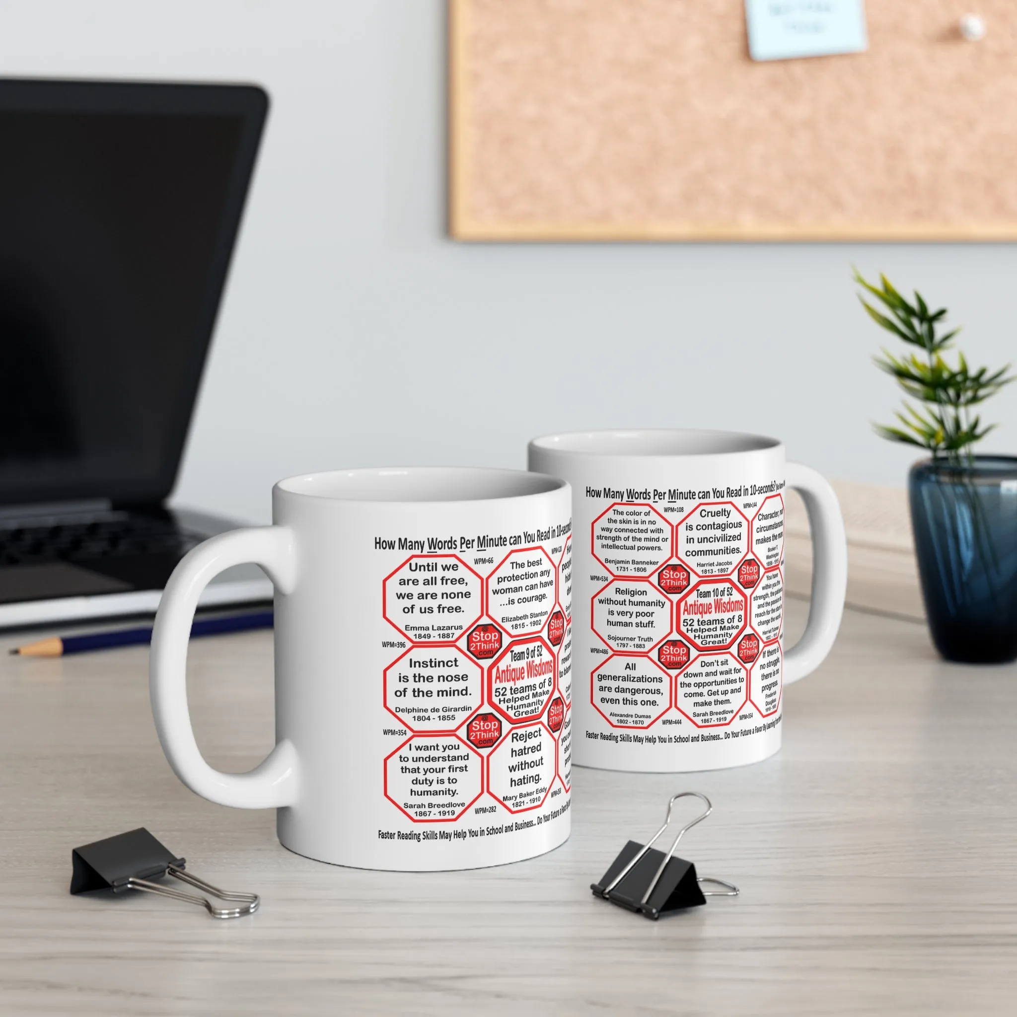 Teams 9 10 of 52... How Fast Can You Read Mug Wisdoms? - Drink Wisely at Stop2Think.com