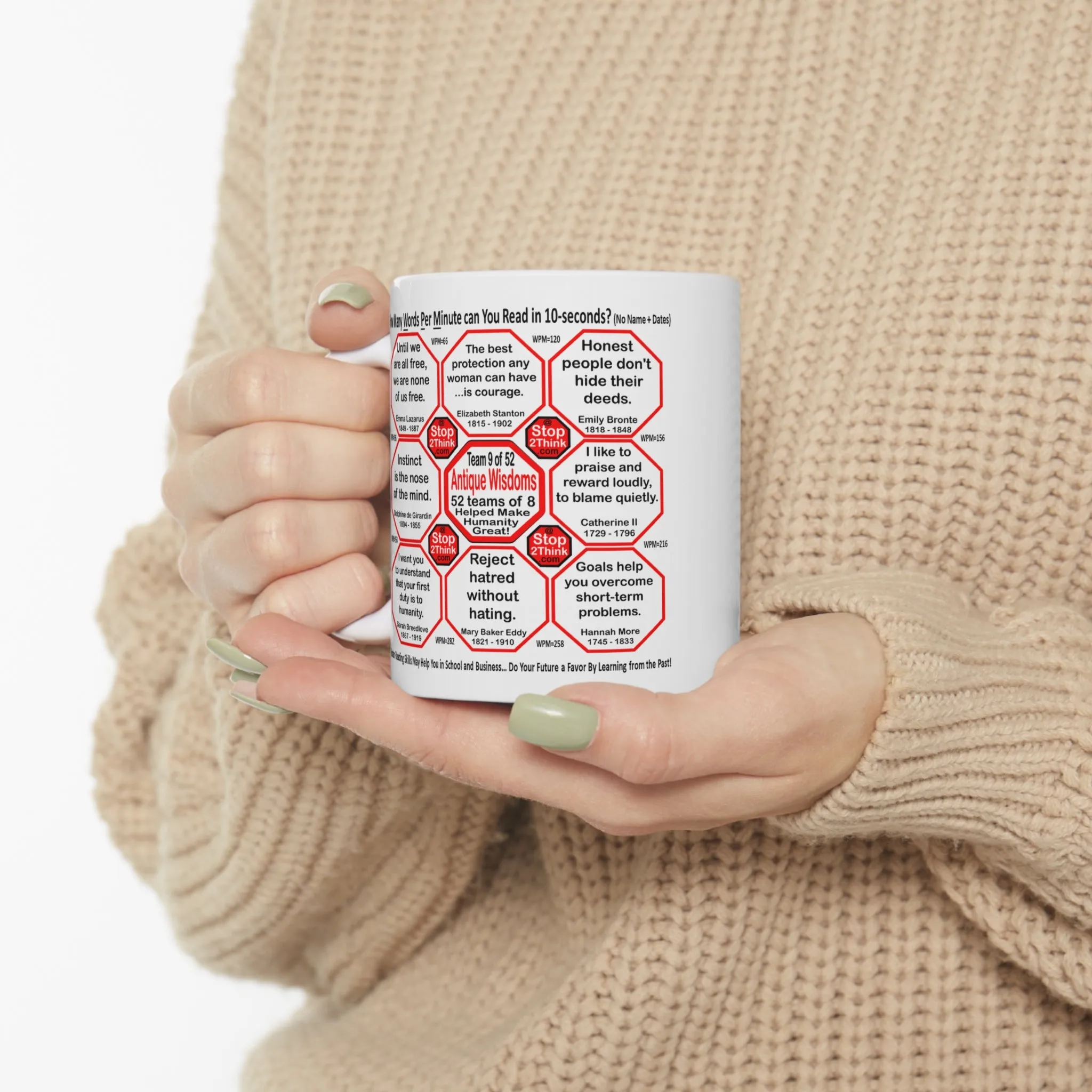 Teams 9 10 of 52... How Fast Can You Read Mug Wisdoms? - Drink Wisely at Stop2Think.com