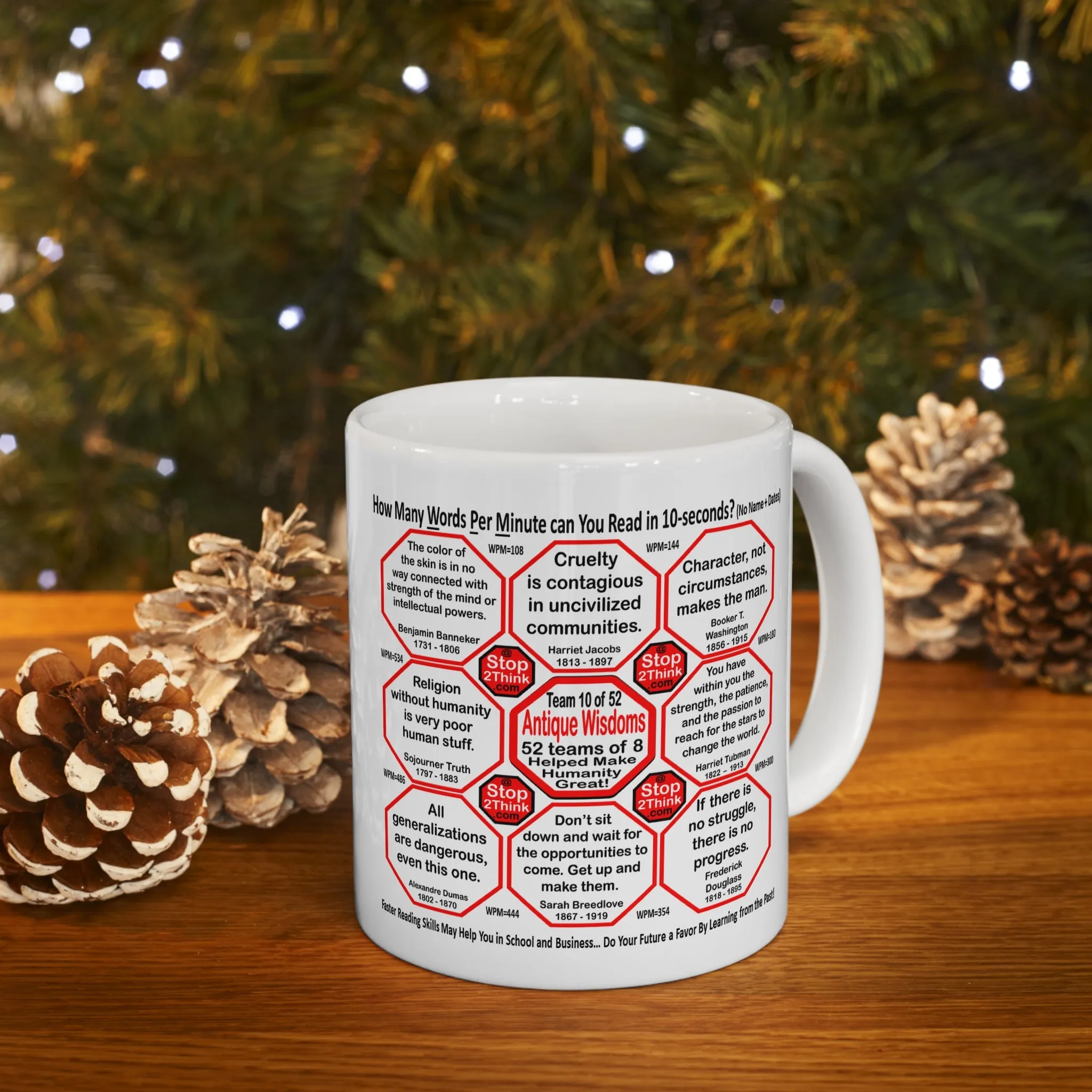 Teams 9 10 of 52... How Fast Can You Read Mug Wisdoms? - Drink Wisely at Stop2Think.com