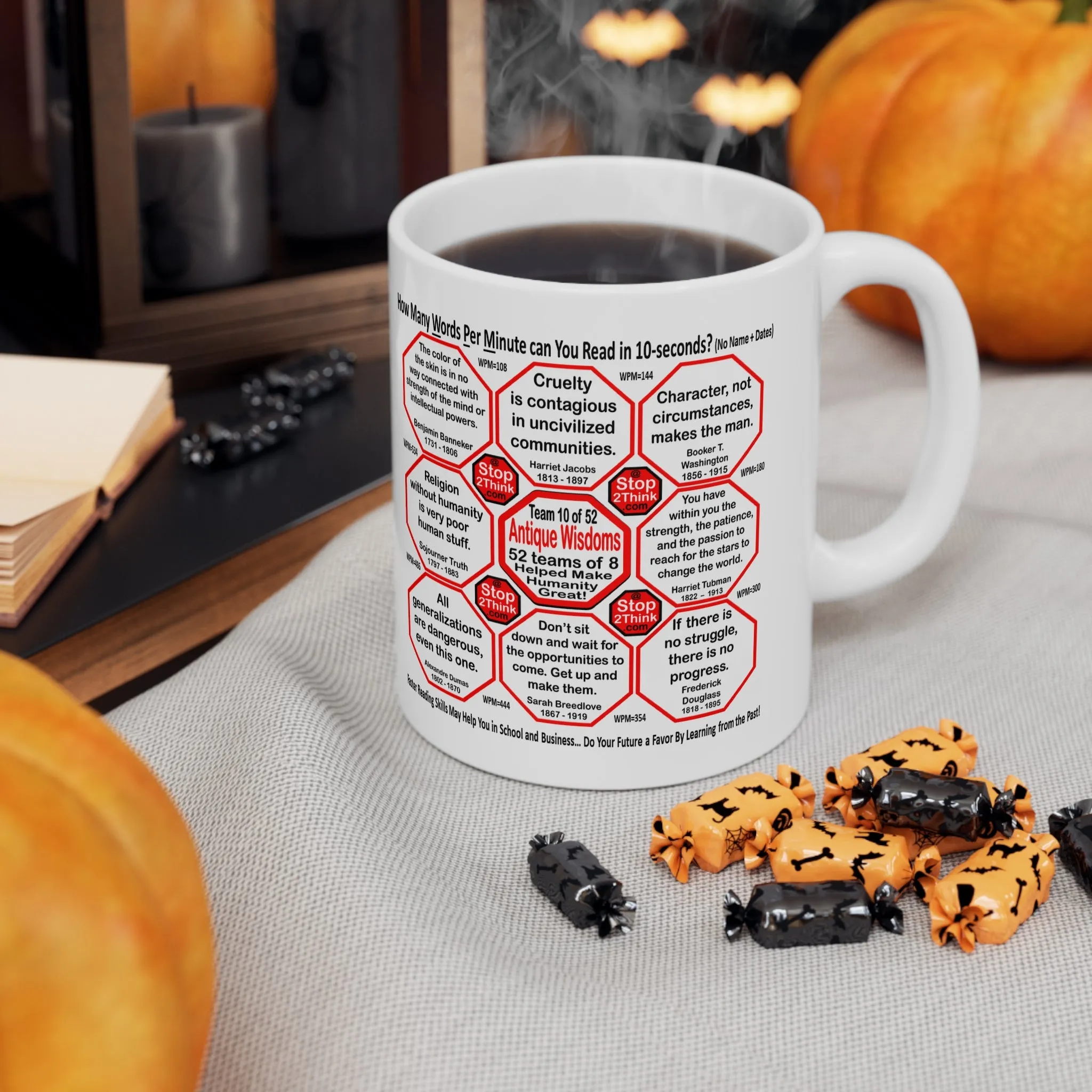 Teams 9 10 of 52... How Fast Can You Read Mug Wisdoms? - Drink Wisely at Stop2Think.com