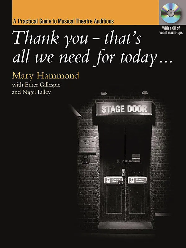 Thank you - that's all we need for today [incl. CD]