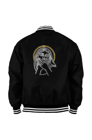 The Exasperated Virgin Mother Men's Varsity Bomber Jacket
