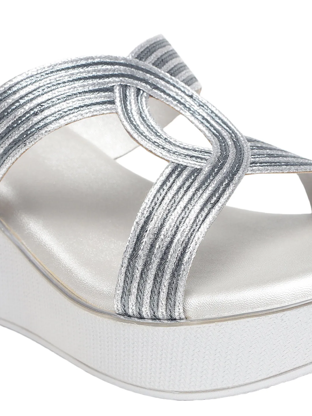 Tinley Silver Flatform Heels