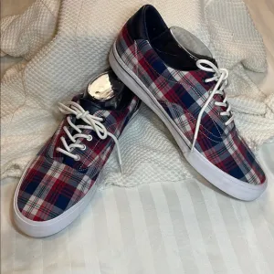 Tommy Hilfiger Men’s Phero3 Sneaker Plaid Red White Blue