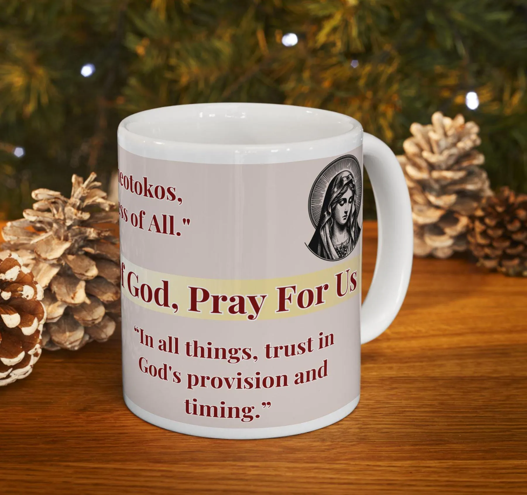 Traditional St. Theotokos Mug - Orthodox Christian Ceramic Mug