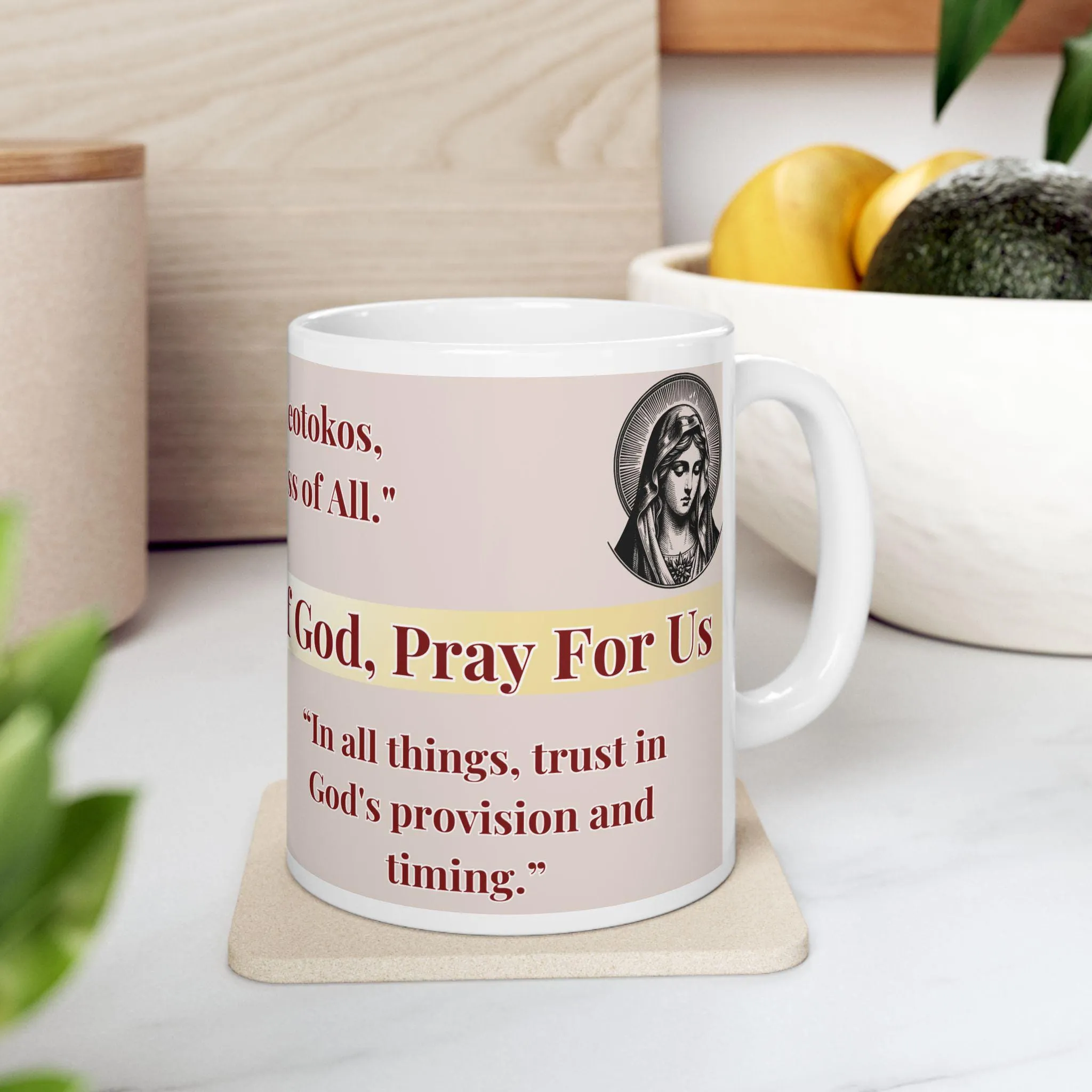 Traditional St. Theotokos Mug - Orthodox Christian Ceramic Mug