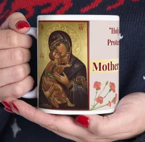 Traditional St. Theotokos Mug - Orthodox Christian Ceramic Mug