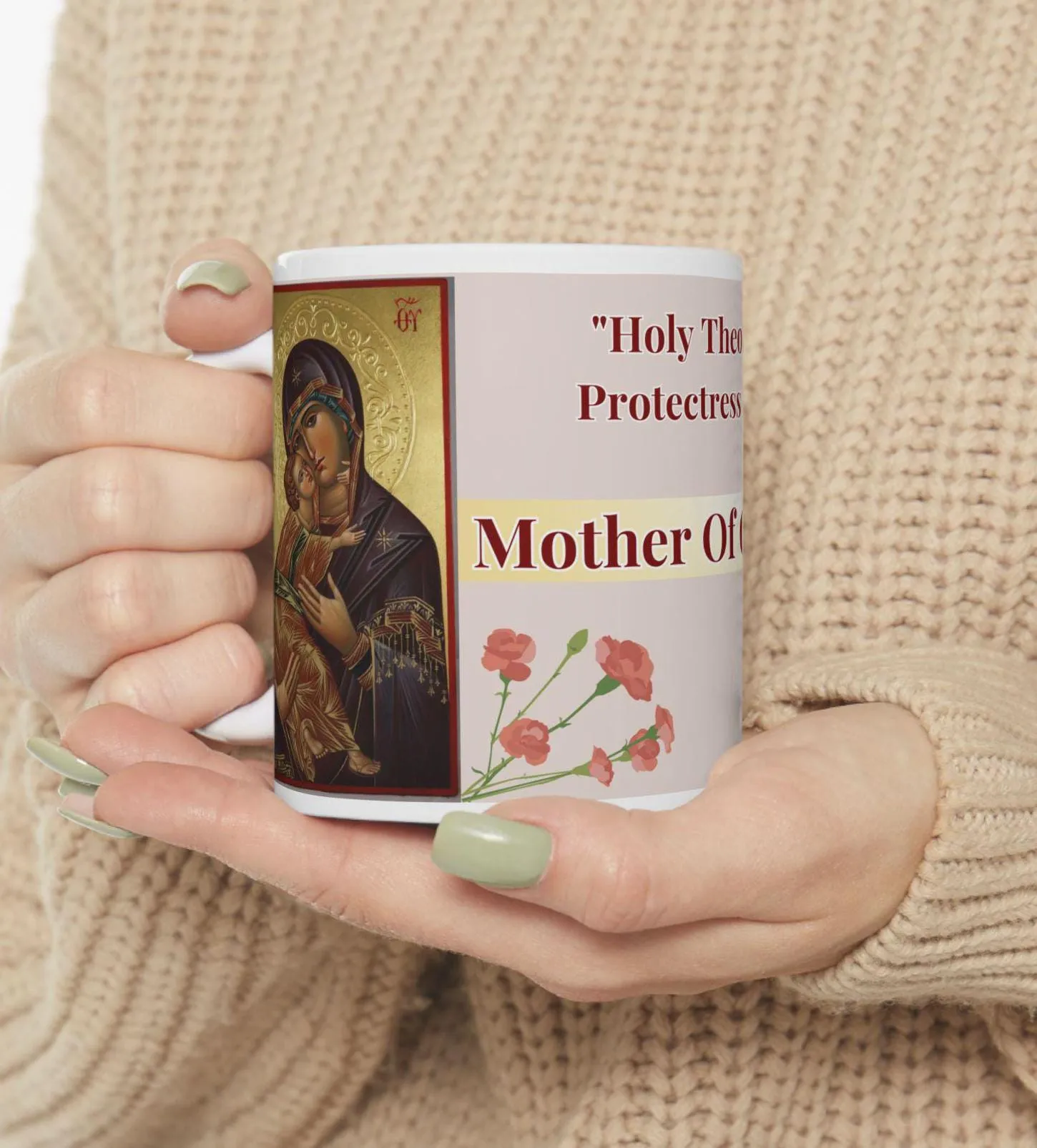 Traditional St. Theotokos Mug - Orthodox Christian Ceramic Mug
