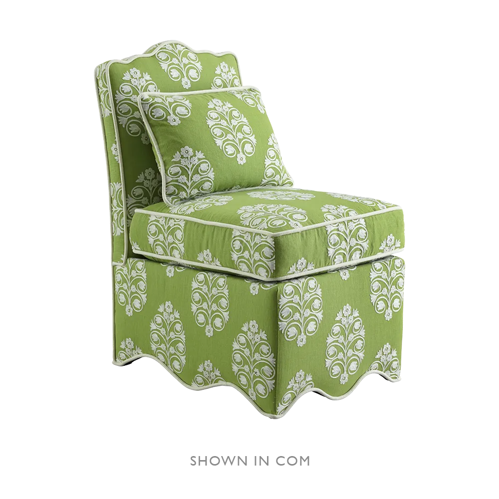 Upholstered Scallop Slipper Chair