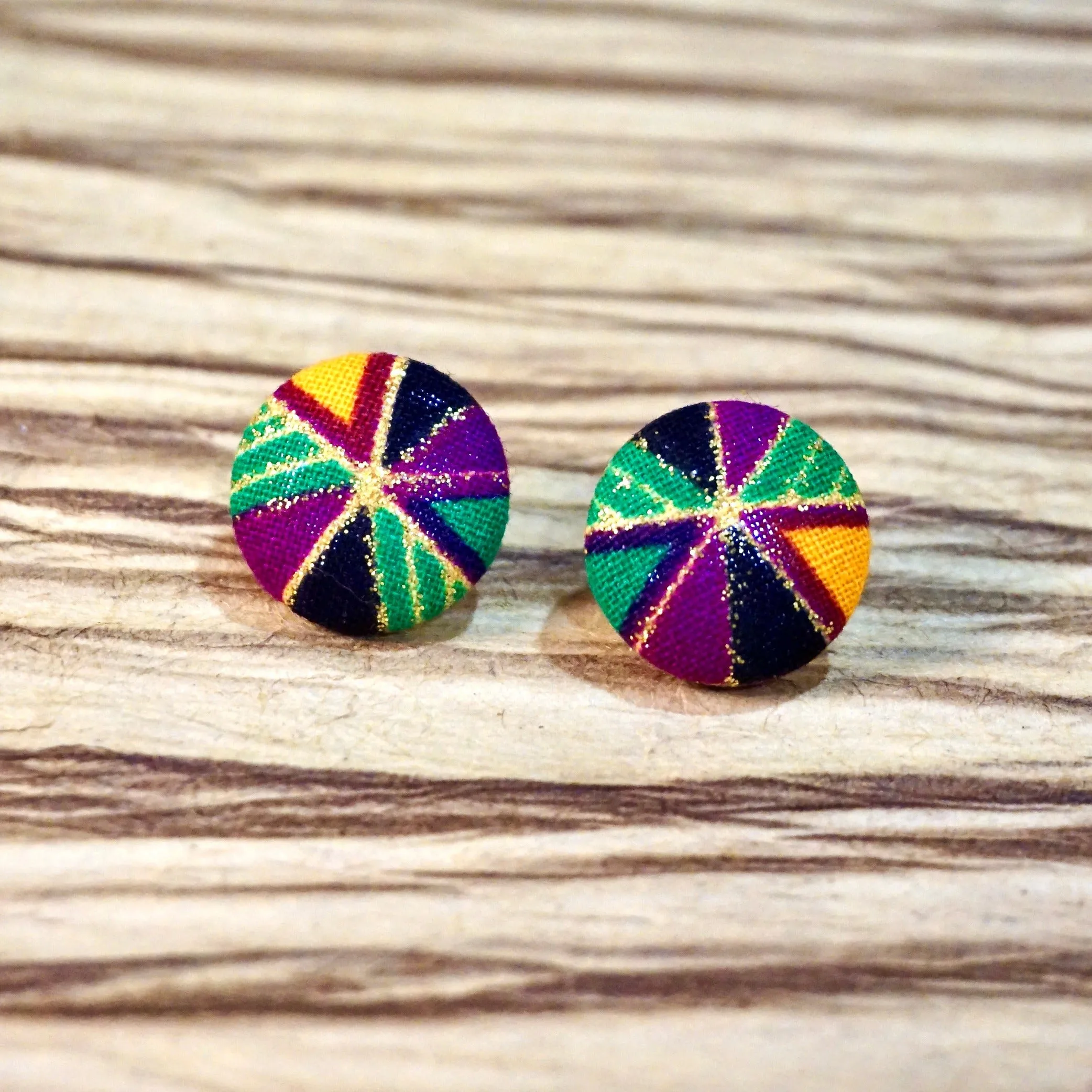 Ushasi Ankara Fabric Stud Earrings