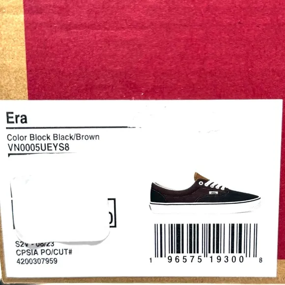 VANS Era Classic Sneakers SB Men's Size Low Top Black Brown Canvas VN0005UEYS8