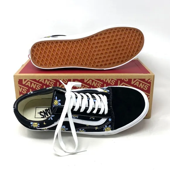 VANS Old Skool Low Top Black Floral Suede Canvas Men’s Size Sneakers VN0A5JMIY23