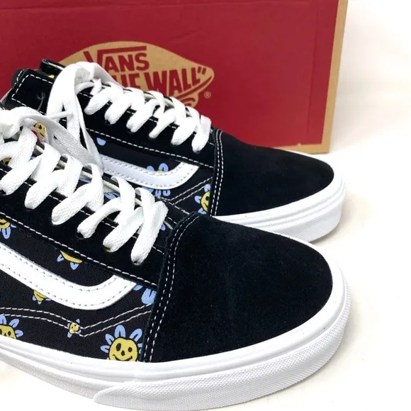 VANS Old Skool Low Top Black Floral Suede Canvas Men’s Size Sneakers VN0A5JMIY23