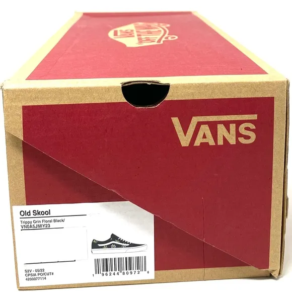 VANS Old Skool Low Top Black Floral Suede Canvas Men’s Size Sneakers VN0A5JMIY23