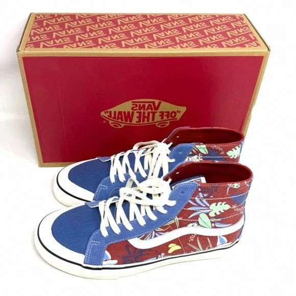 VANS Sk8-Hi 138 Decon Blue Beige Women's Suede VN0A4BX2B6R Size Sneakers Canvas