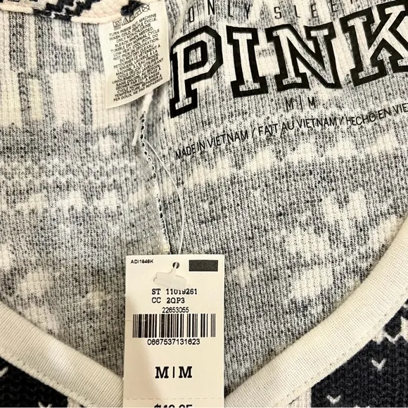 Vintage NWT 2014 PINK Victoria’s Secret Thermal Fair Isle Long Janes Onesie …