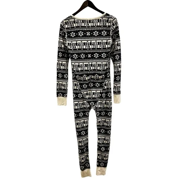 Vintage NWT 2014 PINK Victoria’s Secret Thermal Fair Isle Long Janes Onesie …