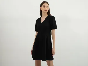 Women Solid V-Neck Dress