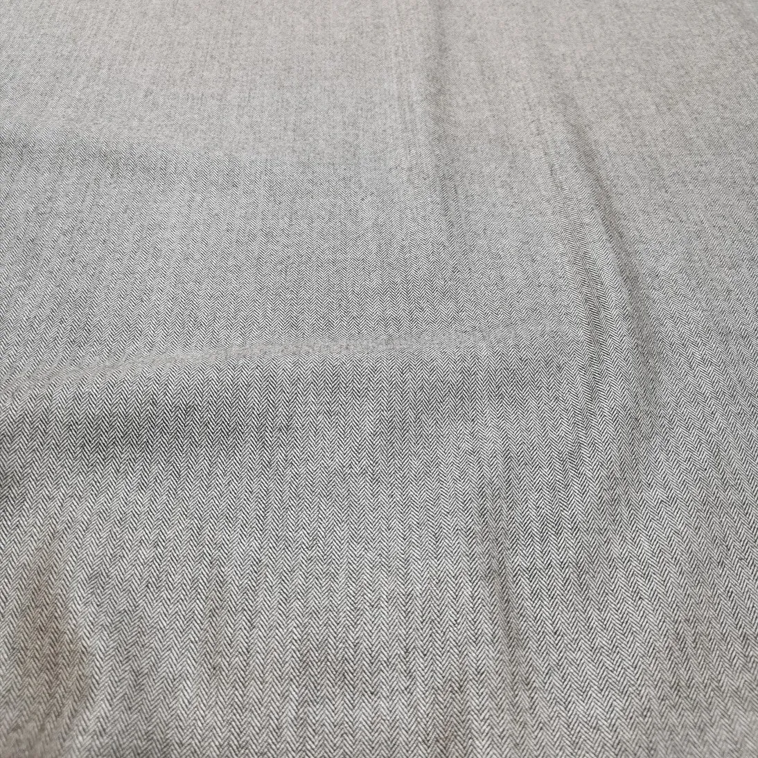 Wool Shirting, Herringbone, Mocha - 1.76m remnant