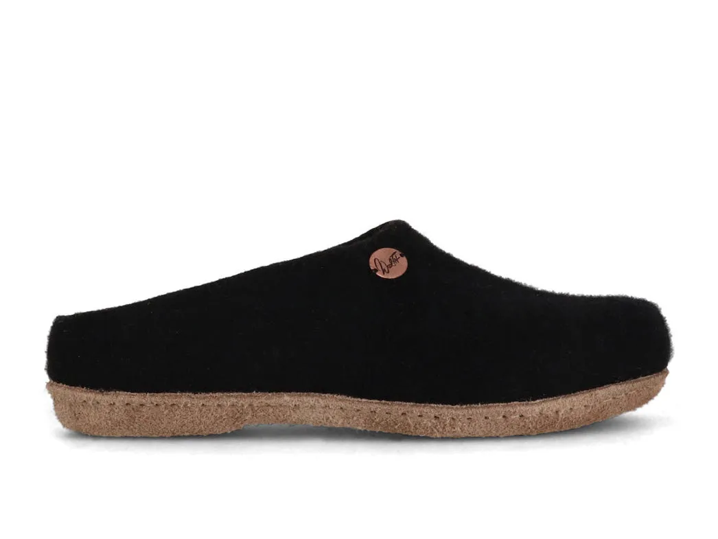 WoolFit® handmade Felt Slippers | Classic, black