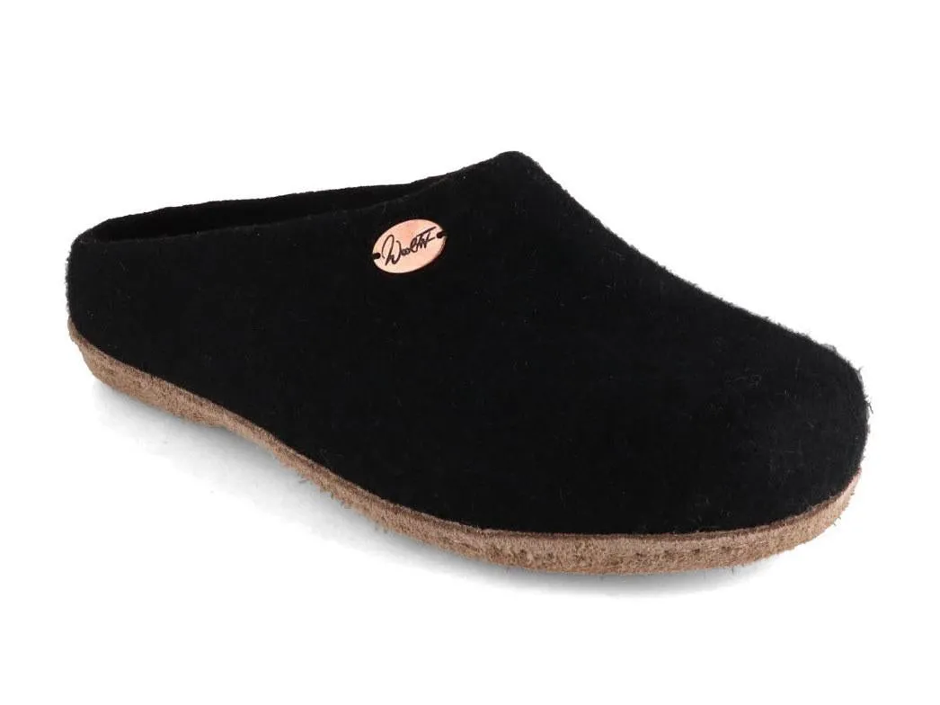 WoolFit® handmade Felt Slippers | Classic, black
