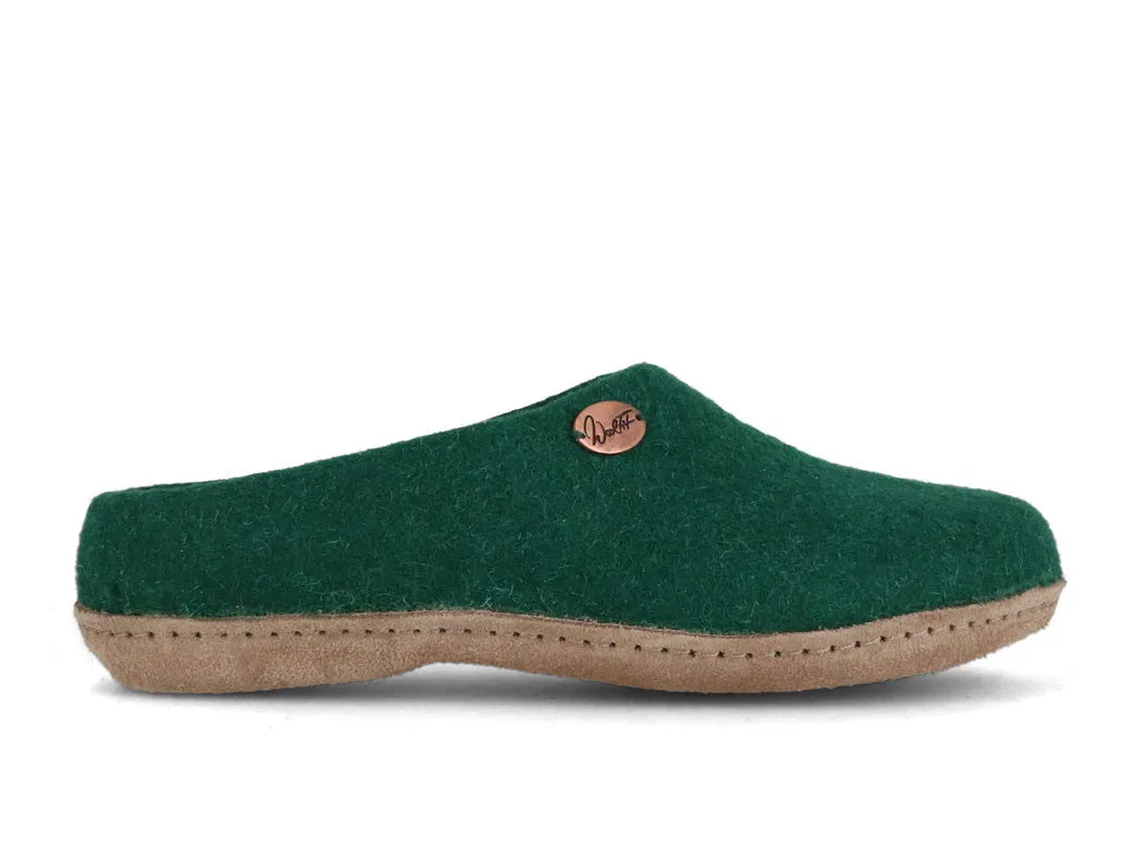 WoolFit® handmade Felt Slippers | Classic, dark green
