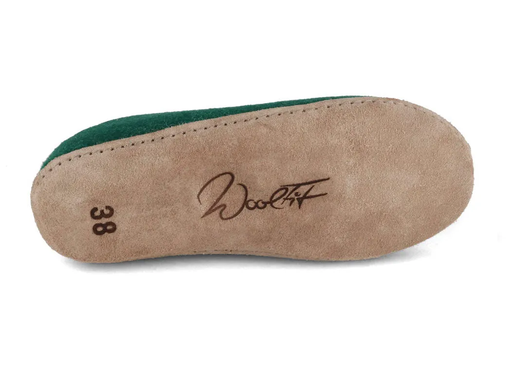 WoolFit® handmade Felt Slippers | Classic, dark green